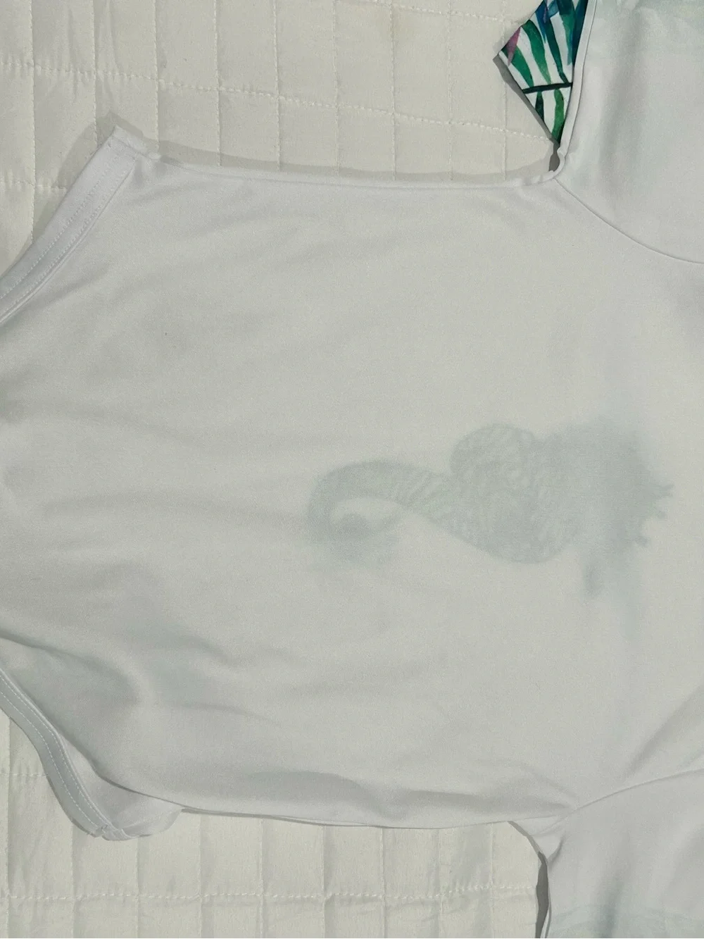 White Toddler Sunshirt with Seahorse Graphic